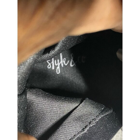 Style & Co Womens Kelimae Slouch Boots Black Mid Calf Low Heel Block Zip 8.5 New - Picture 8 of 11